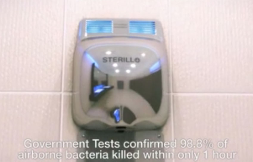 Sterillo Hand Dryer kills bacteria