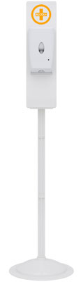 Automatic Alcohol Hand Sanitiser Dispenser - Free-standing White ABS