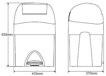 nappy disposal bin CAD drawing