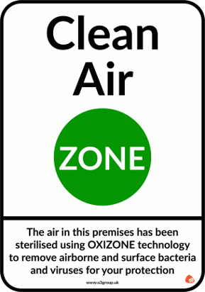 OXIZONE Air Steriliser - Clean Air Zone 