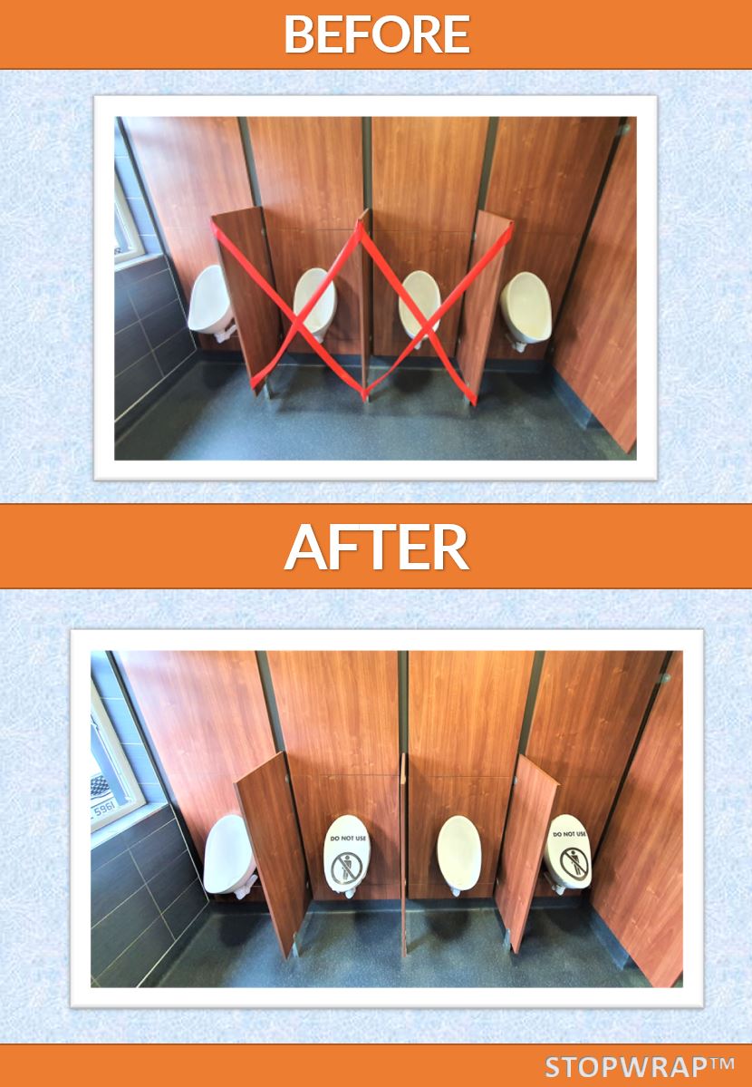 Urinal Cover OutofOrder Social Distancing Urinal Wrap