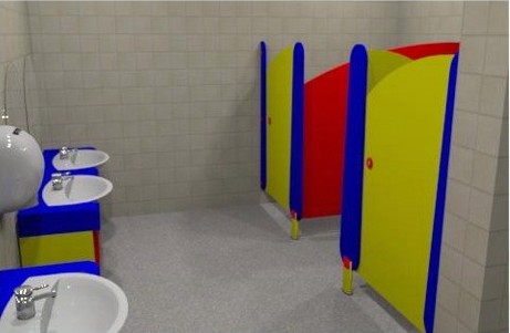 Childrens cubicles, childrens toilet cubicles, nursery toilet cubicles